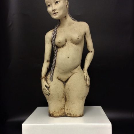 'plaited girl' original sculpture in stoneware (a)