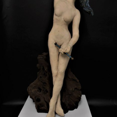 'twirling girl' original sculpture in stoneware